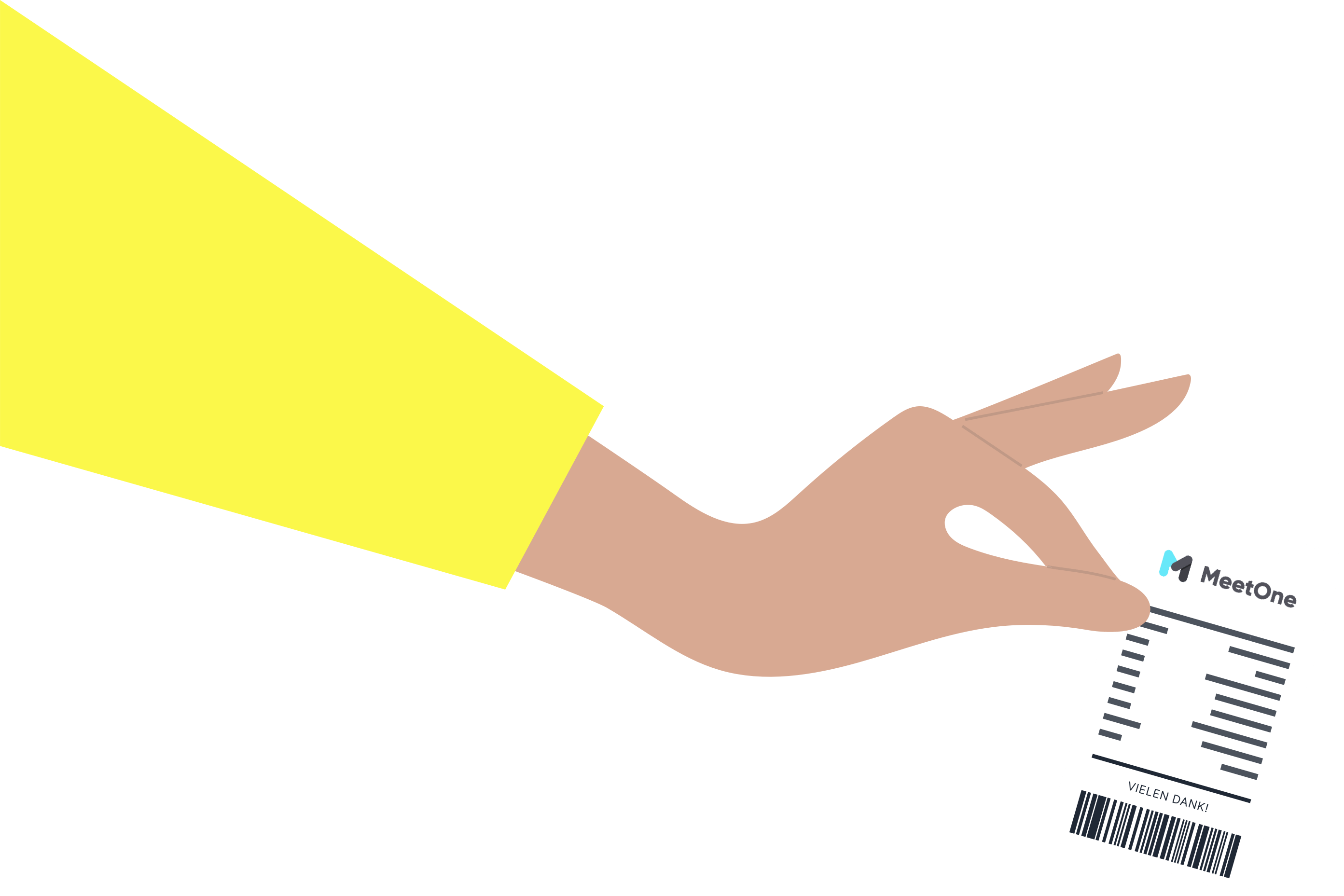 Hand die eine Rechung hält