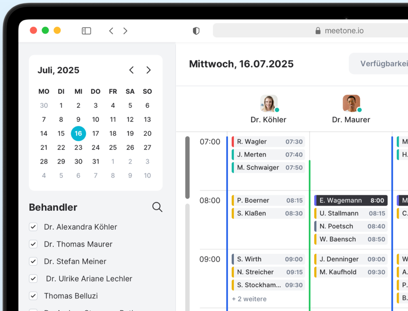 MeetOne Applikation auf iPad und iPhone